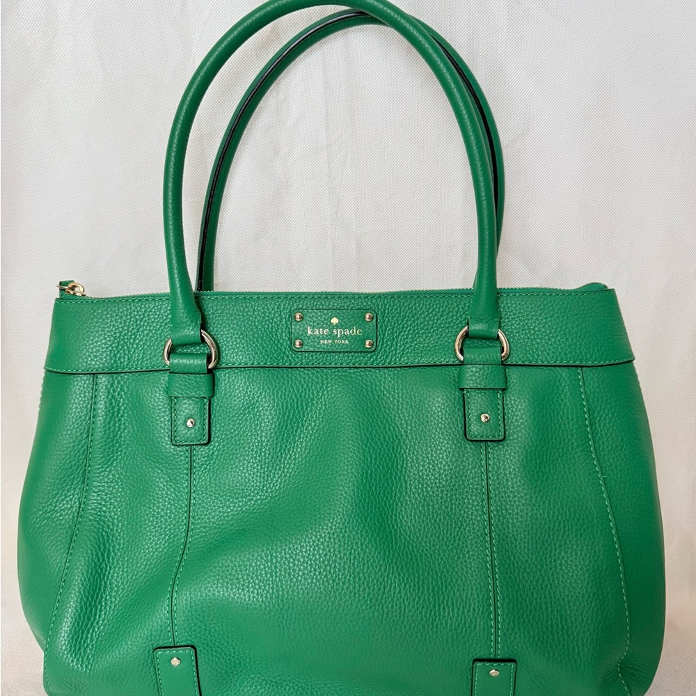 Kate Spade Green Leather Tote Bag